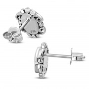 Black Onyx Sterling Silver Stud Earrings, e371